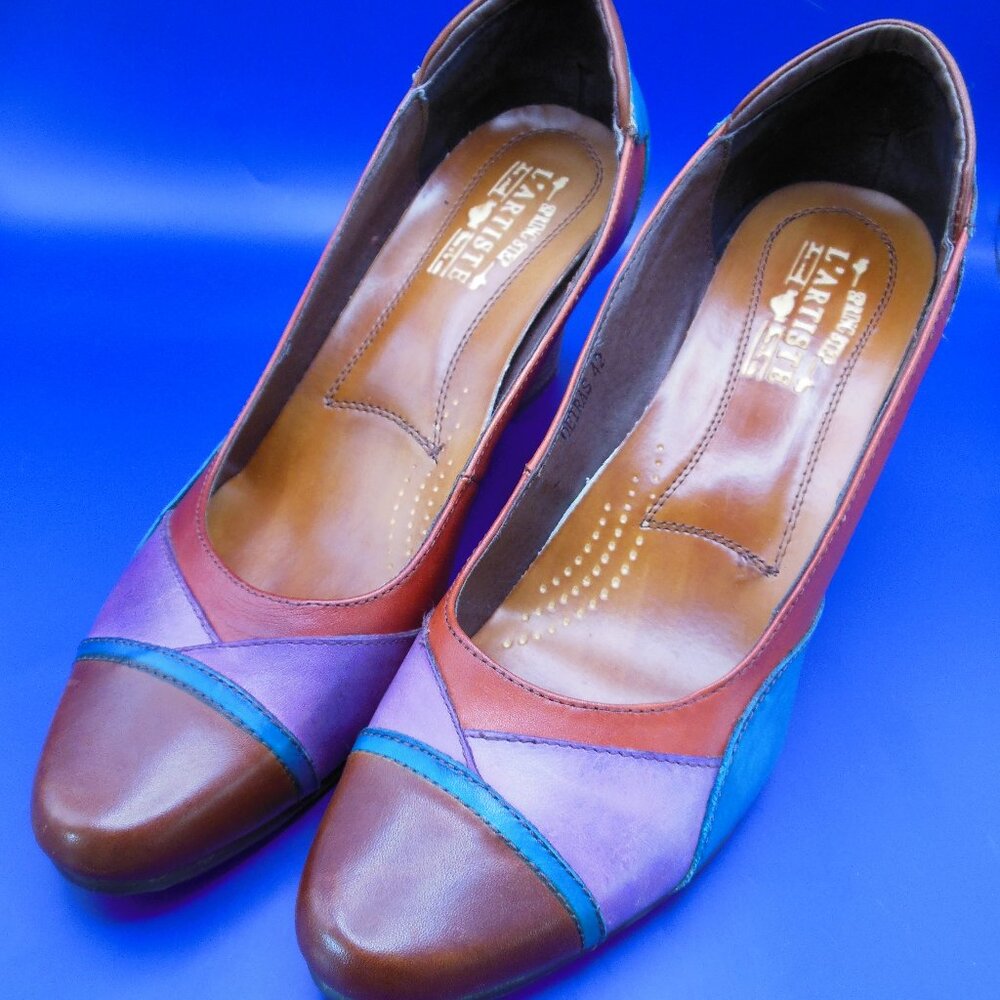 shoes leather Spring Step brand L'Artiste brightly colored excellent cond